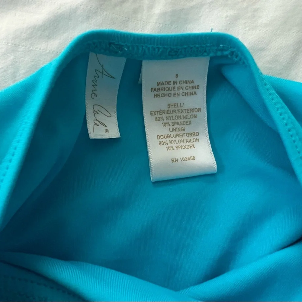 Anne Cole Swimsuit, Aqua, Size 8 - Picture 3 of 4